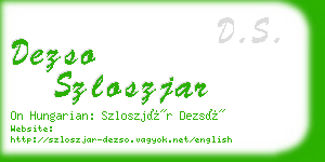 dezso szloszjar business card